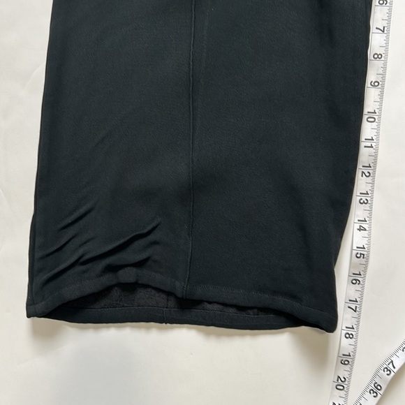 ALEXIS Black Wide Leg Culottes Crop Pant Pockets Heavyweight Designer Sz M - Picture 10 of 13